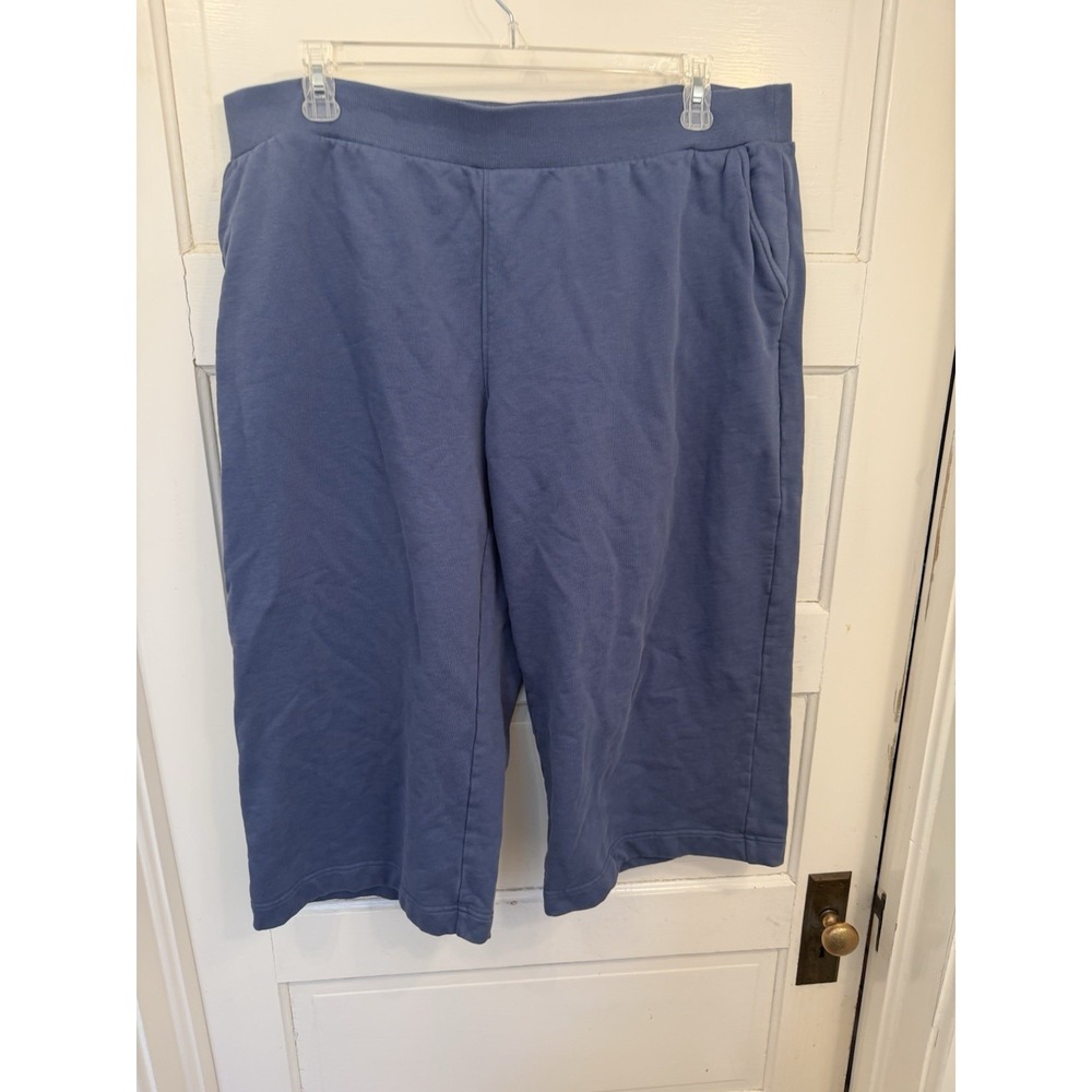 Haven Well Within Blue Women's Capris XXL Comfy Lounge Knit Elastic Waist
